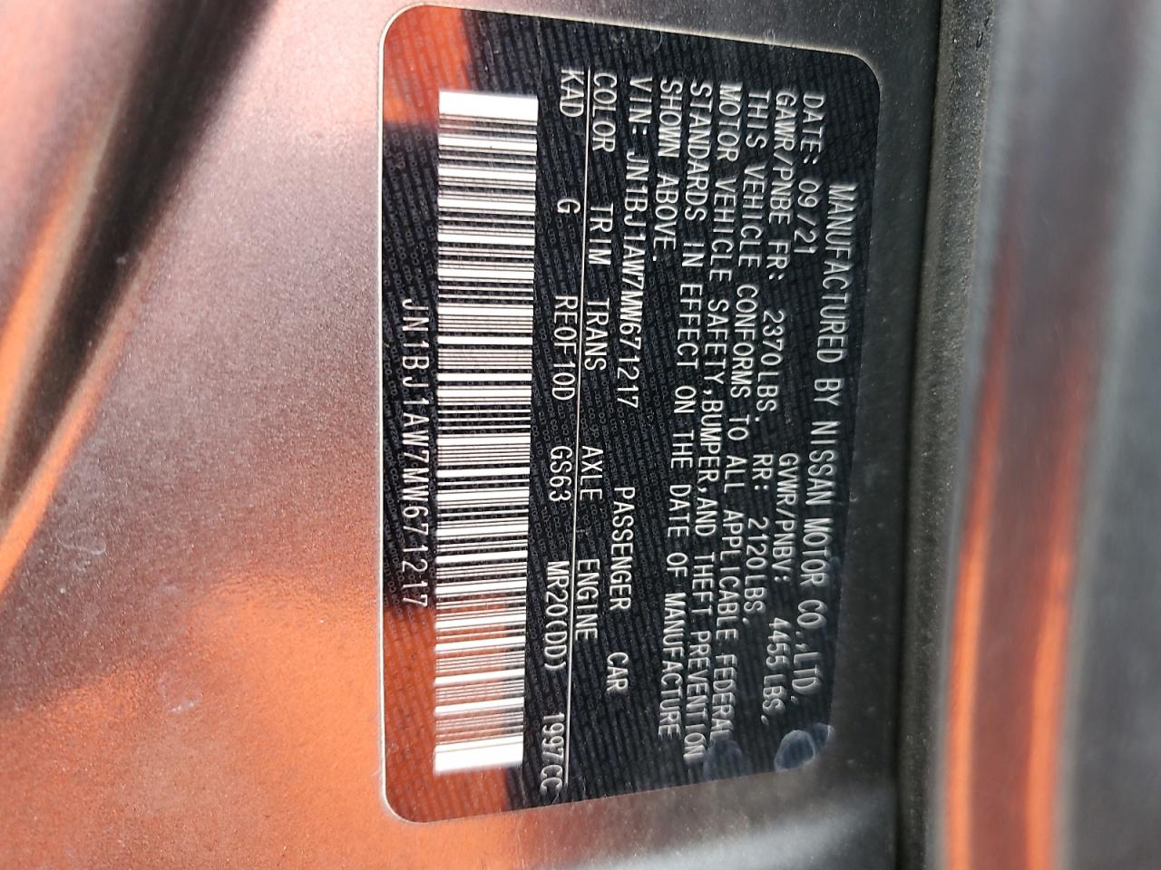 JN1BJ1AW7MW671217 NISSAN ROGUE 2021
