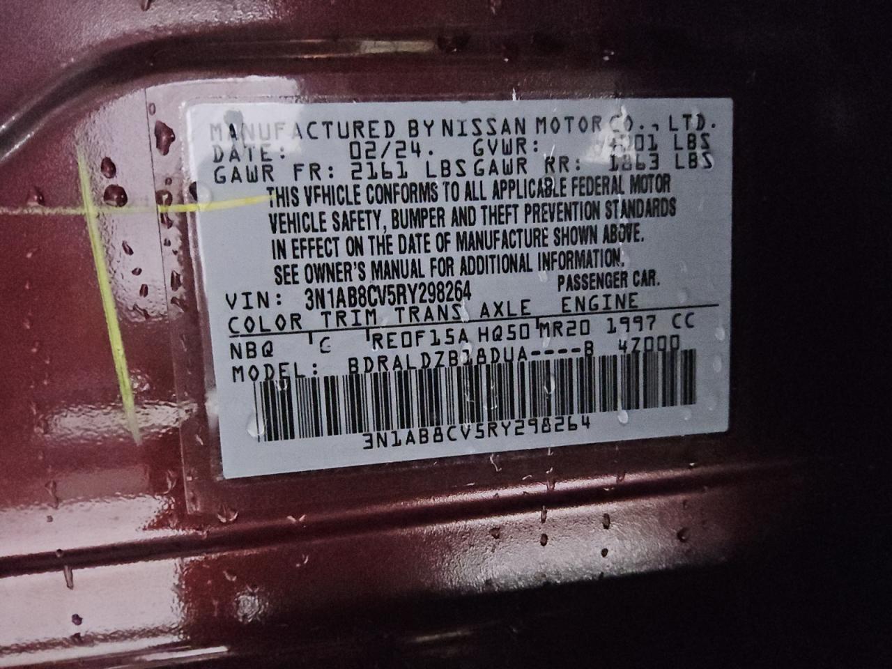3N1AB8CV5RY298264 NISSAN SENTRA 2024