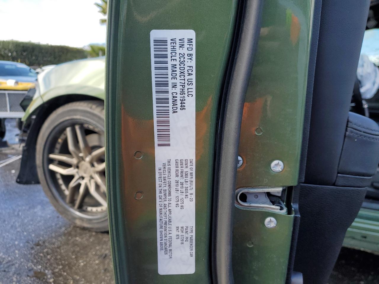2C3CDXCT7PH619446 DODGE CHARGER 2023