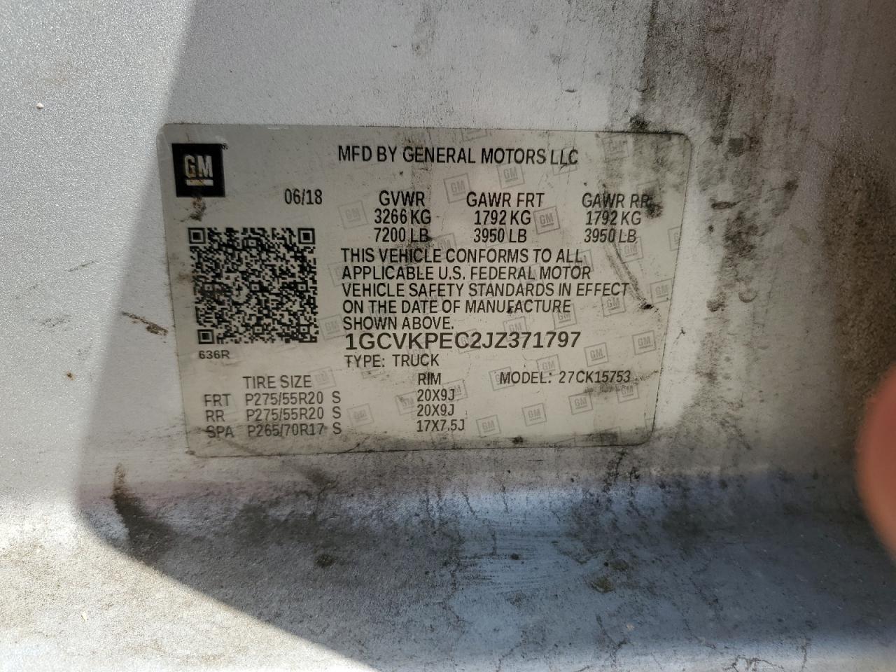 1GCVKPEC2JZ371797 CHEVROLET ALL Models 2018