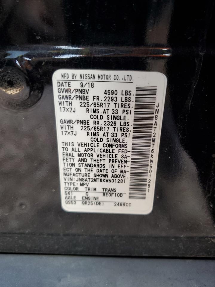 JN8AT2MT6KW501281 NISSAN ROGUE 2019