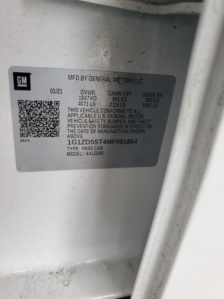 1G1ZD5ST4MF061864 CHEVROLET MALIBU 2021