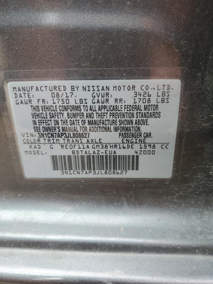3N1CN7AP3JL808627 NISSAN VERSA 2018