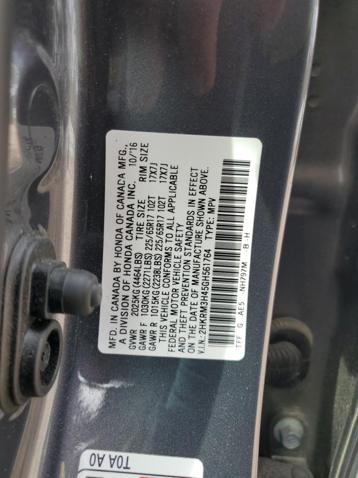 2HKRM3H45GH561764 HONDA CRV 2016