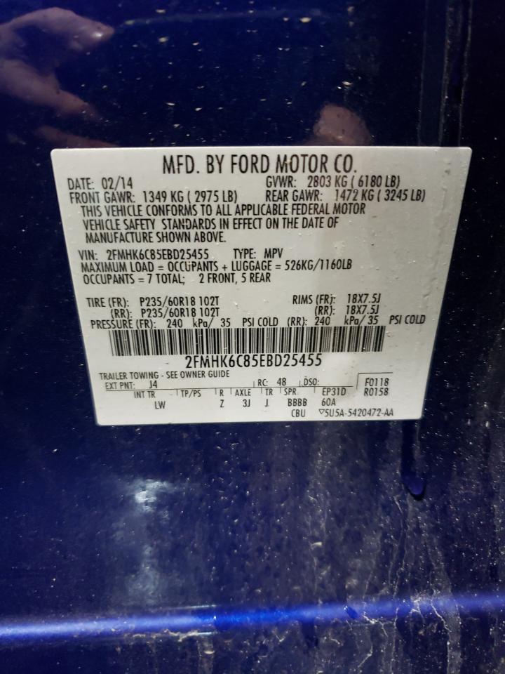 2014 Ford Flex Sel VIN: 2FMHK6C85EBD25455 Lot: 57172455