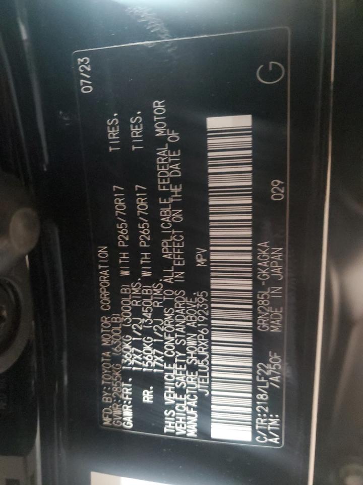 JTELU5JRXP6192395 TOYOTA 4RUNNER SE 2023