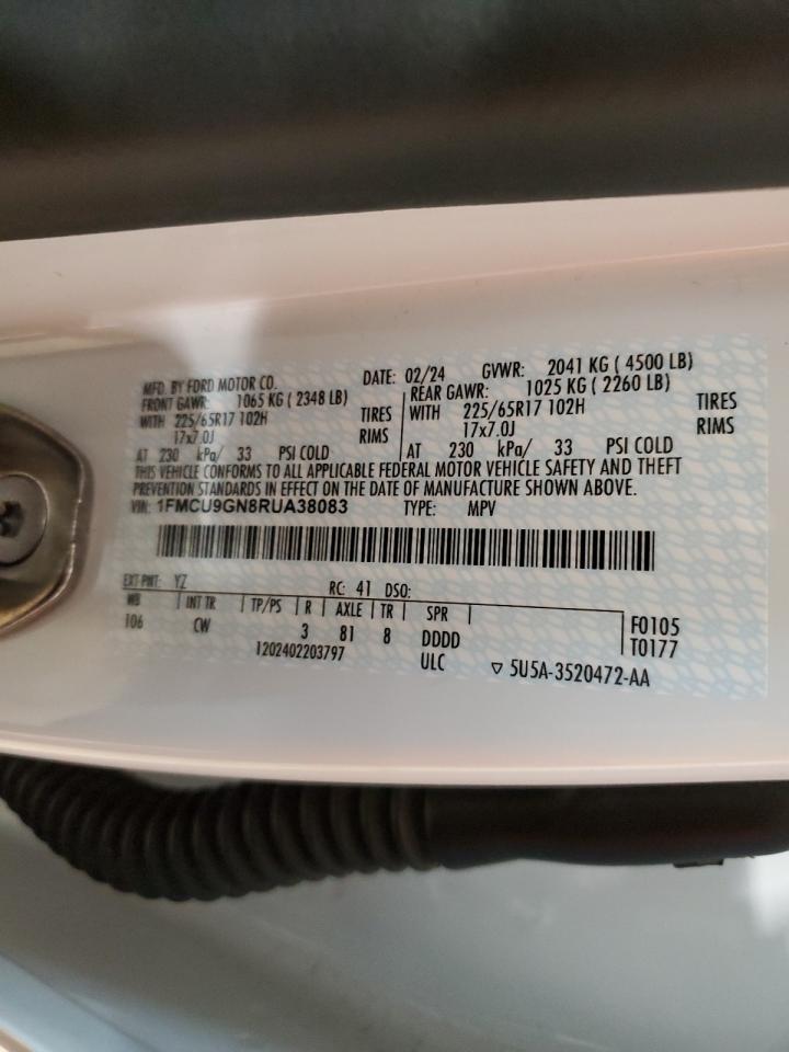 1FMCU9GN8RUA38083 FORD ESCAPE ACT 2024