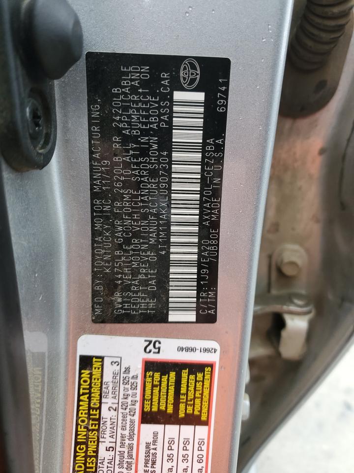 4T1M11AKXLU907304 TOYOTA CAMRY 2020