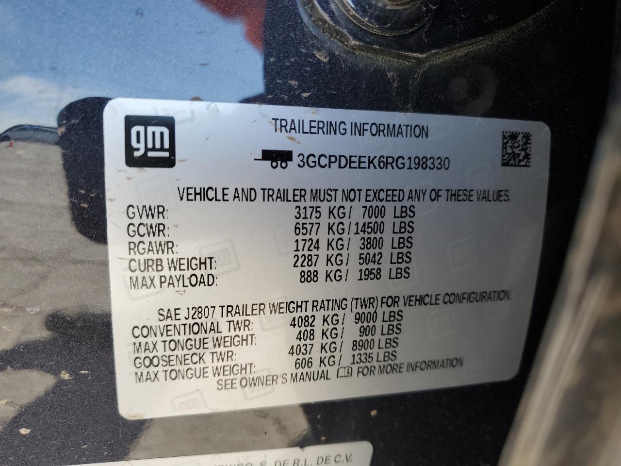 VIN: 3GCPDEEK6RG198330 2024 CHEVROLET ALL Models