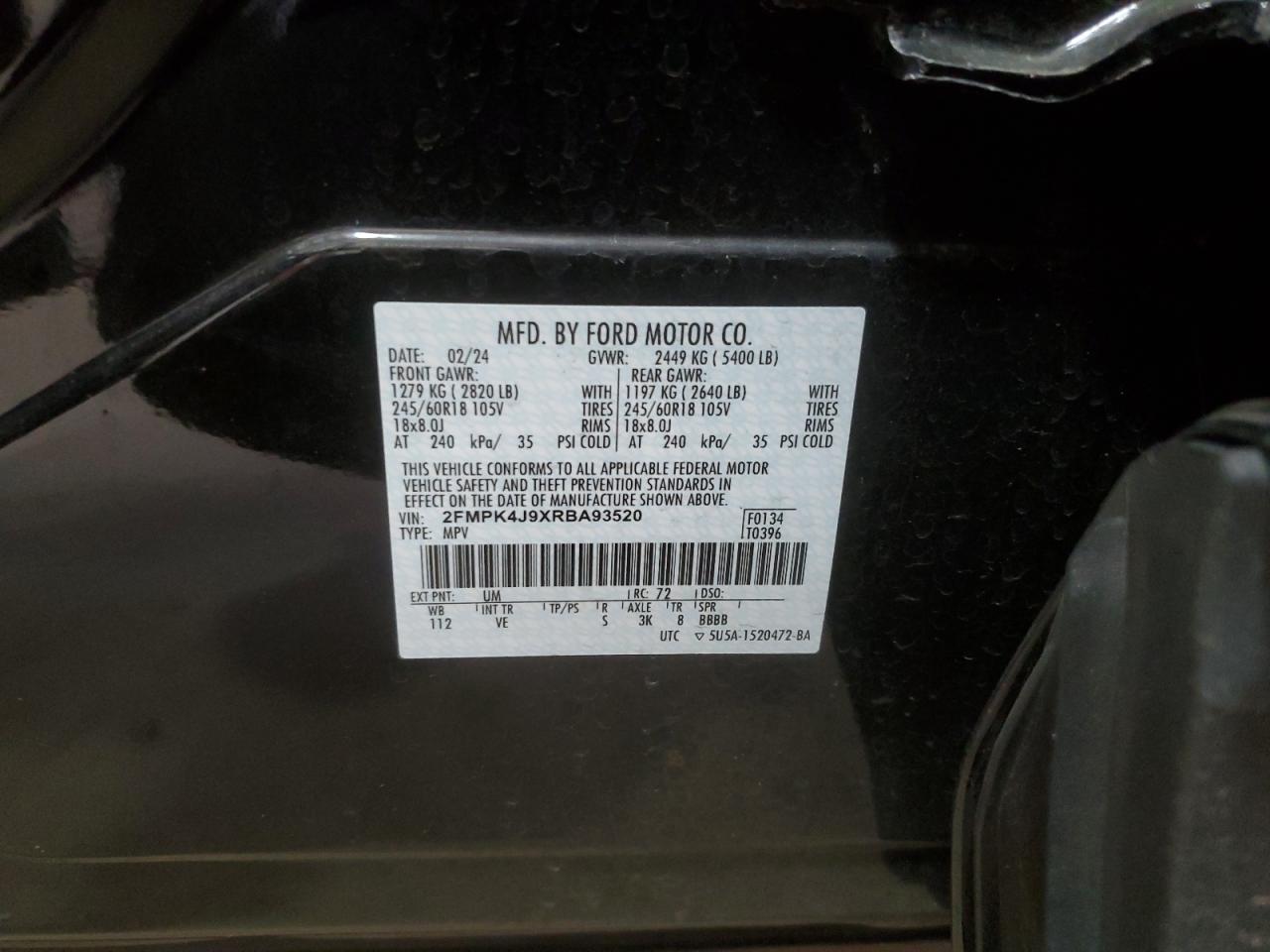 2FMPK4J9XRBA93520 FORD EDGE 2024