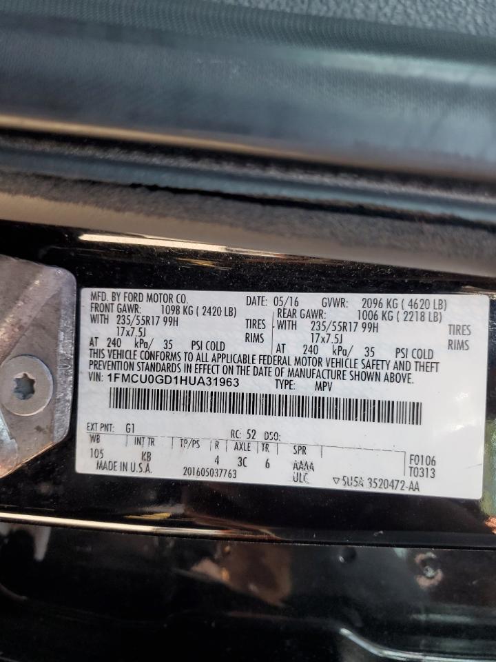 1FMCU0GD1HUA31963 FORD ESCAPE 2017
