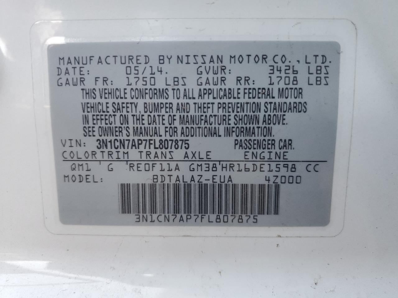 2015 Nissan Versa - Image 12