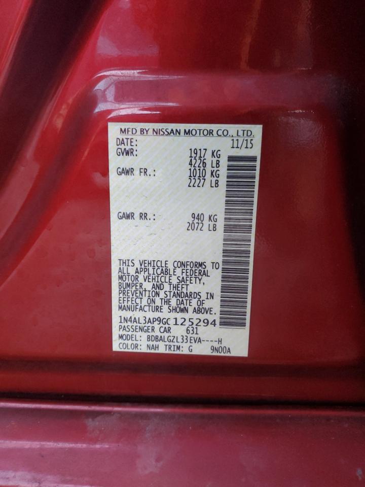 1N4AL3AP9GC125294 NISSAN ALTIMA 2016
