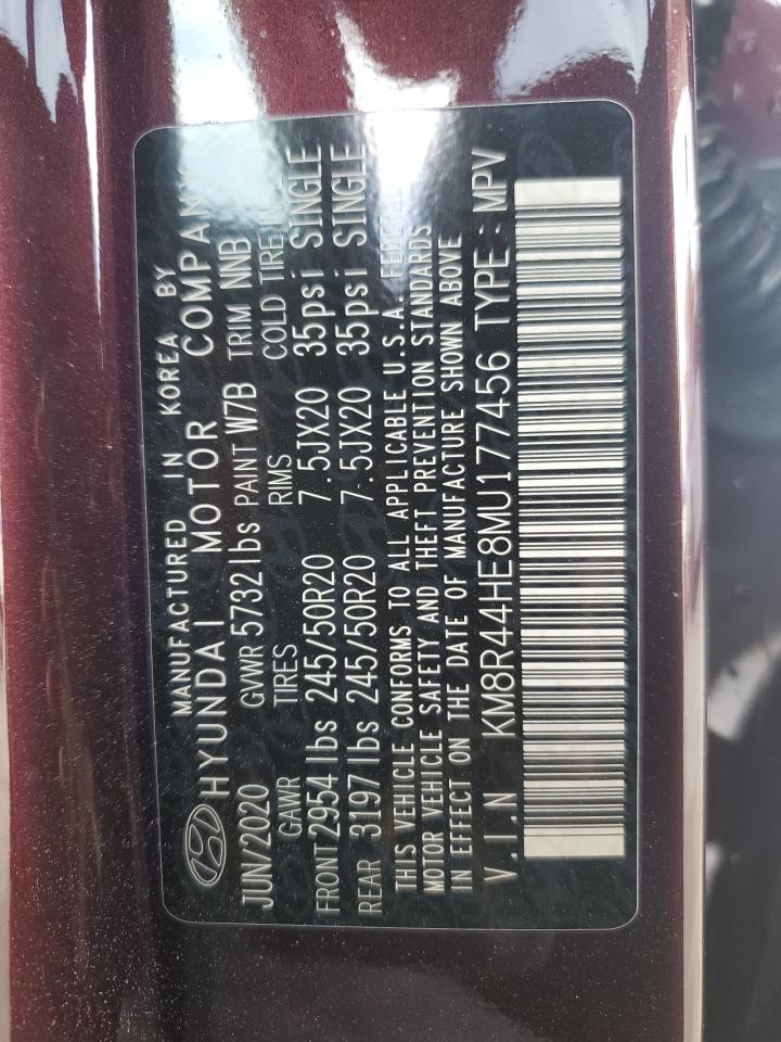 2021 Hyundai Palisade Sel VIN: KM8R44HE8MU177456 Lot: 50316495