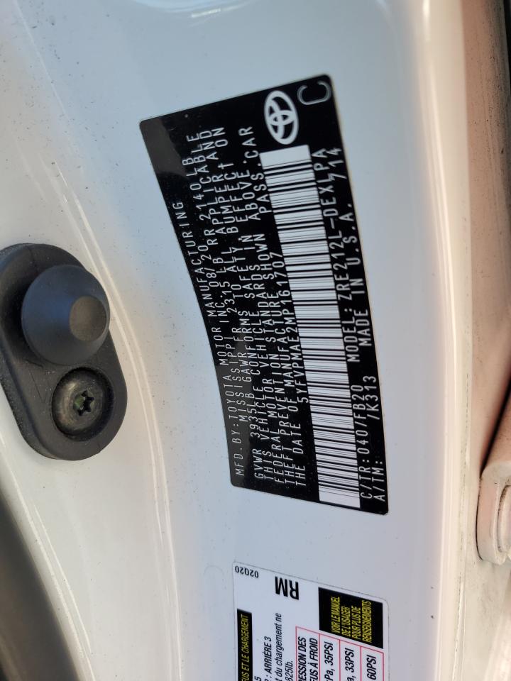 5YFVPMAE2MP161707 TOYOTA COROLLA 2021