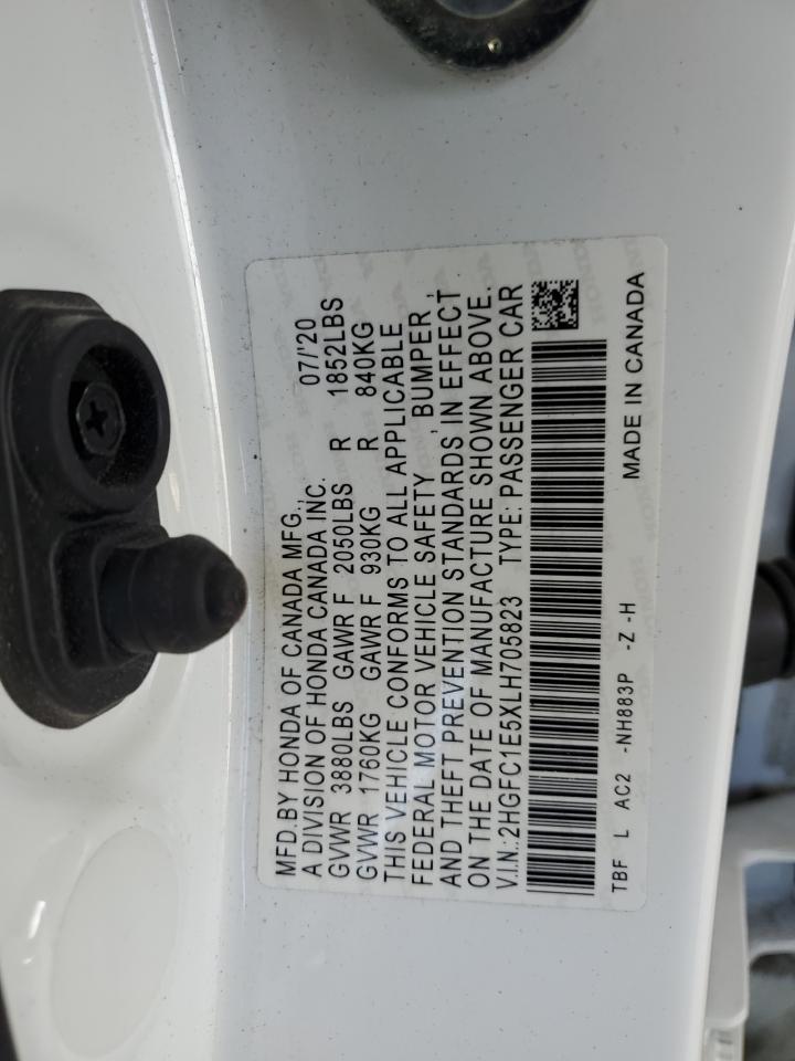 2HGFC1E5XLH705823 HONDA CIVIC 2020