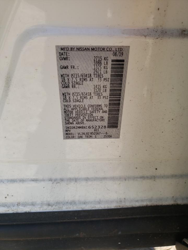 5N1DR2MM8KC652328 NISSAN PATHFINDER 2019
