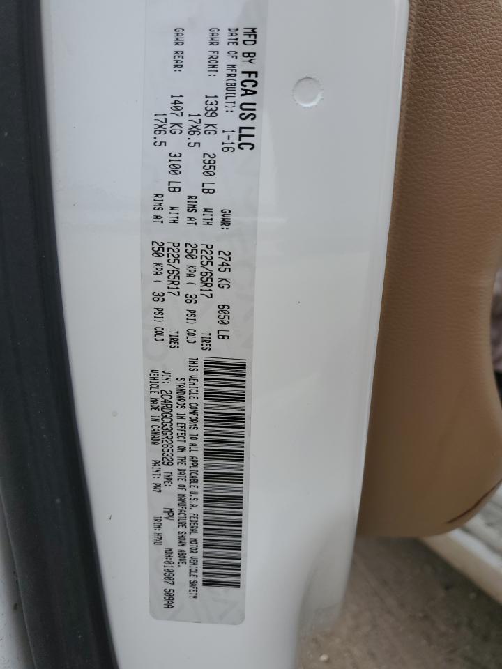 2C4RDGCG3GR265329 DODGE CARAVAN 2016
