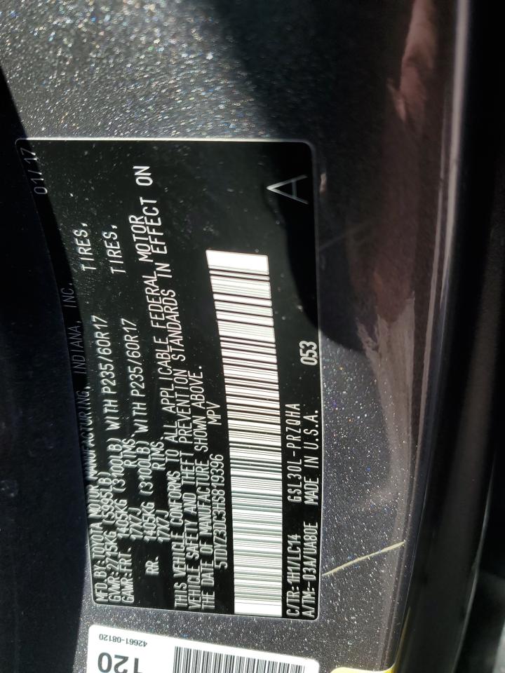 5TDYZ3DC3HS819396 TOYOTA All Models 2017