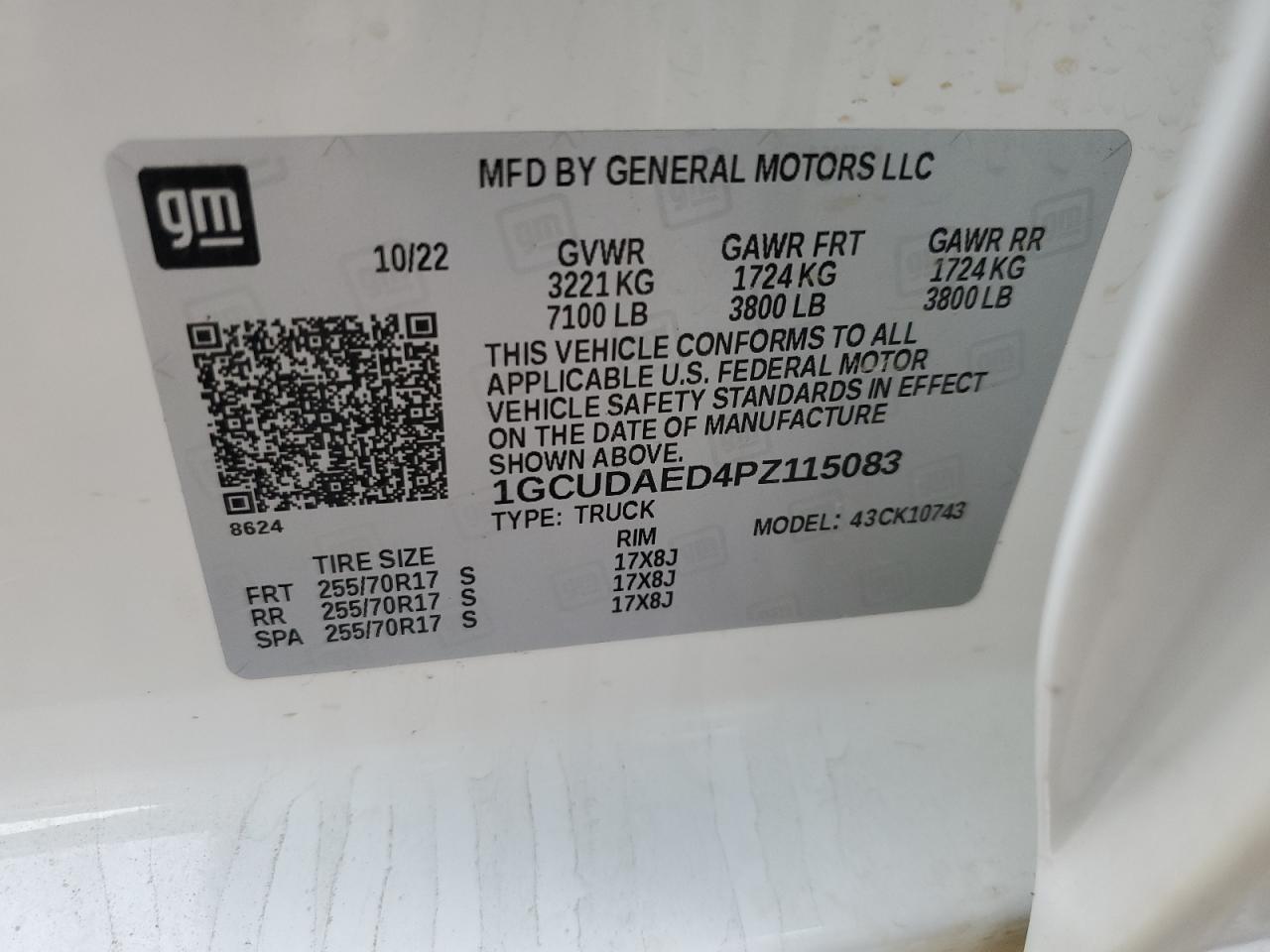 1GCUDAED4PZ115083 CHEVROLET ALL Models 2023