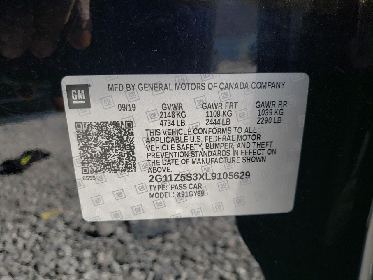 2G11Z5S3XL9105629 CHEVROLET IMPALA 2020
