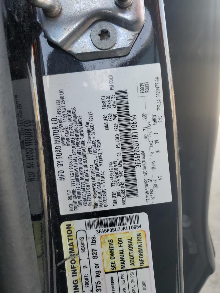 3FA6P0SU7JR110654 FORD FUSION 2018