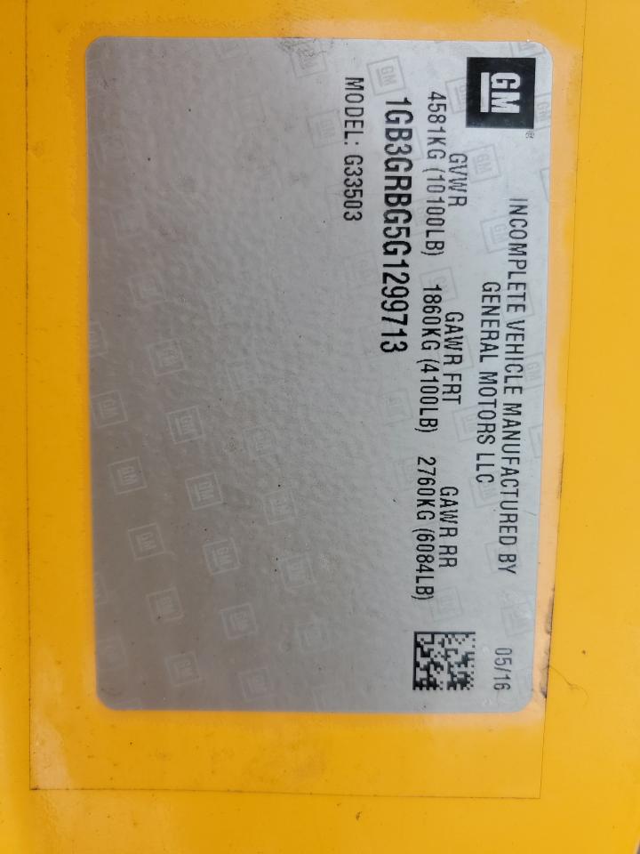 1GB3GRBG5G1299713 CHEVROLET EXPRESS 2016