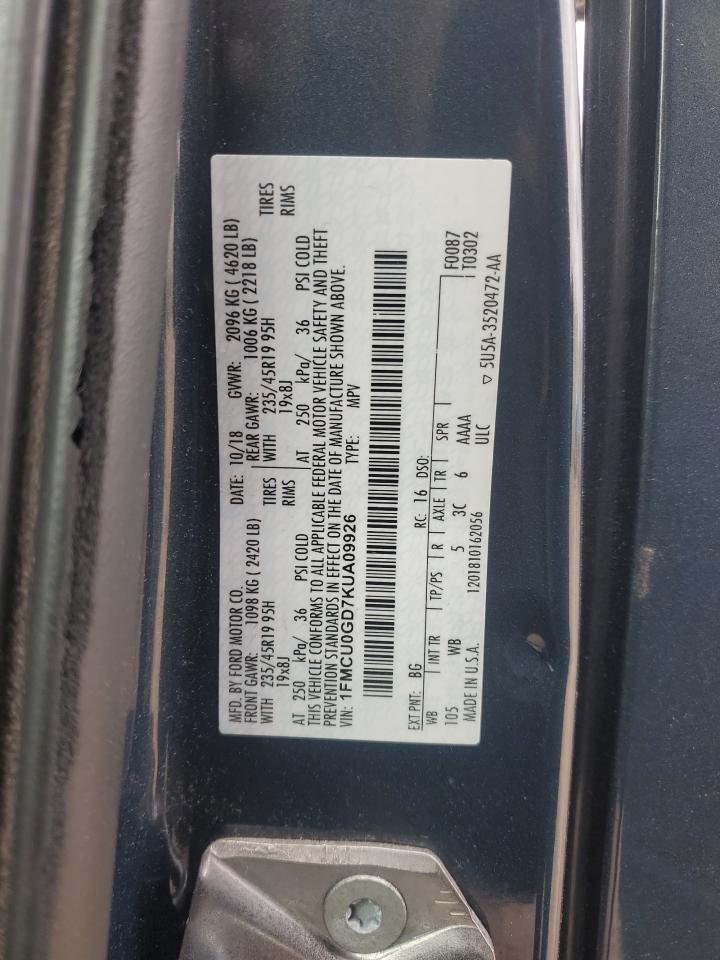 1FMCU0GD7KUA09926 FORD ESCAPE 2019