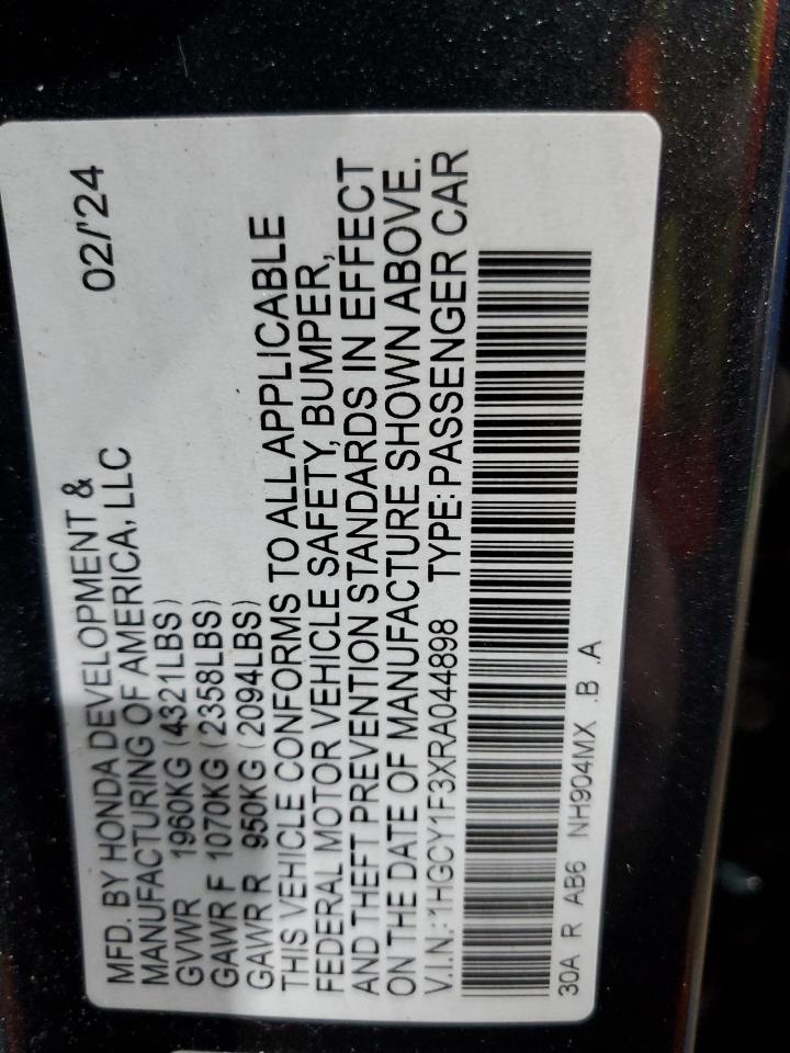 1HGCY1F3XRA044898 HONDA ACCORD 2024