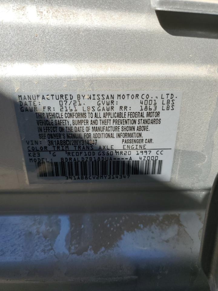 3N1AB8CV2MY314347 NISSAN SENTRA 2021