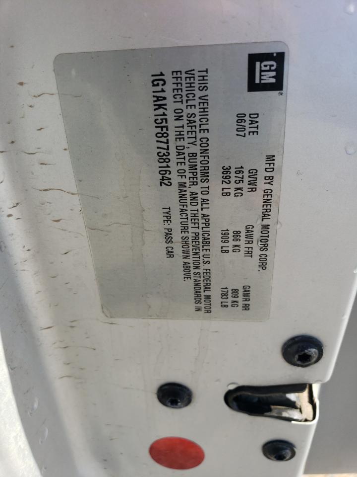 2007 Chevrolet Cobalt Ls VIN: 1G1AK15F877381642 Lot: 48040215