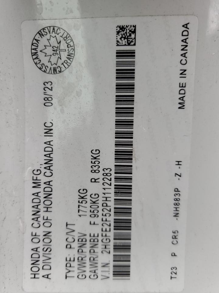 2HGFE2F52PH112283 HONDA CIVIC 2023