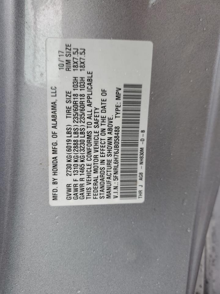 5FNRL6H76JB058488 HONDA All Models 2018