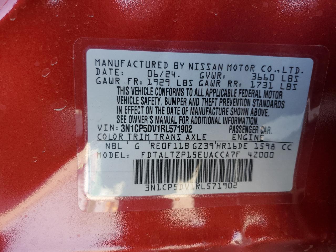 3N1CP5DV1RL571902 NISSAN KICKS 2024