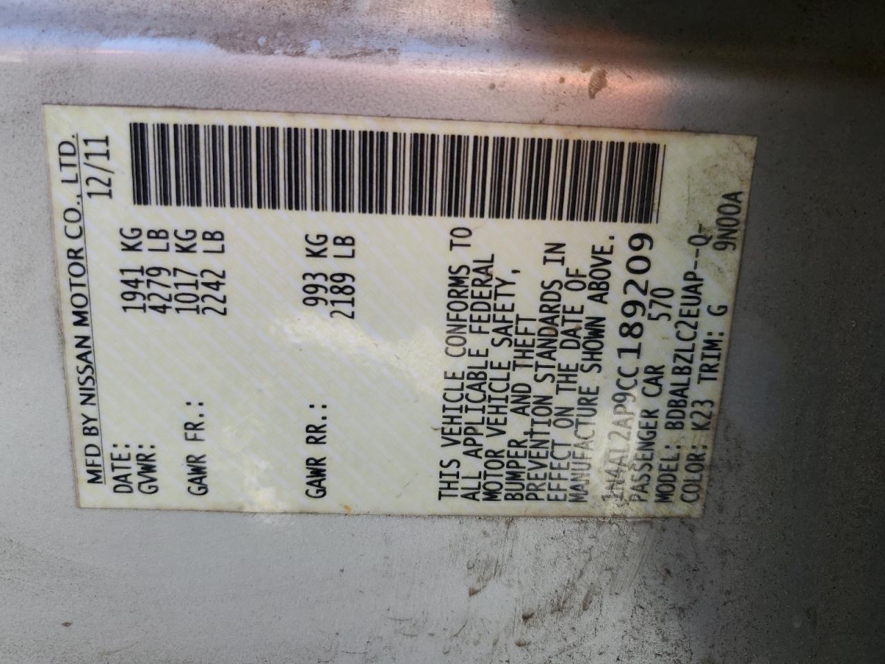 2012 Nissan Altima - Image 12