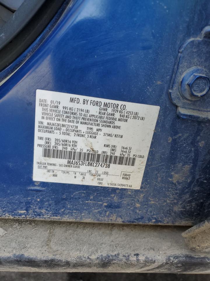 MAJ6S3FL8KC274738 FORD ECOSPORT 2019