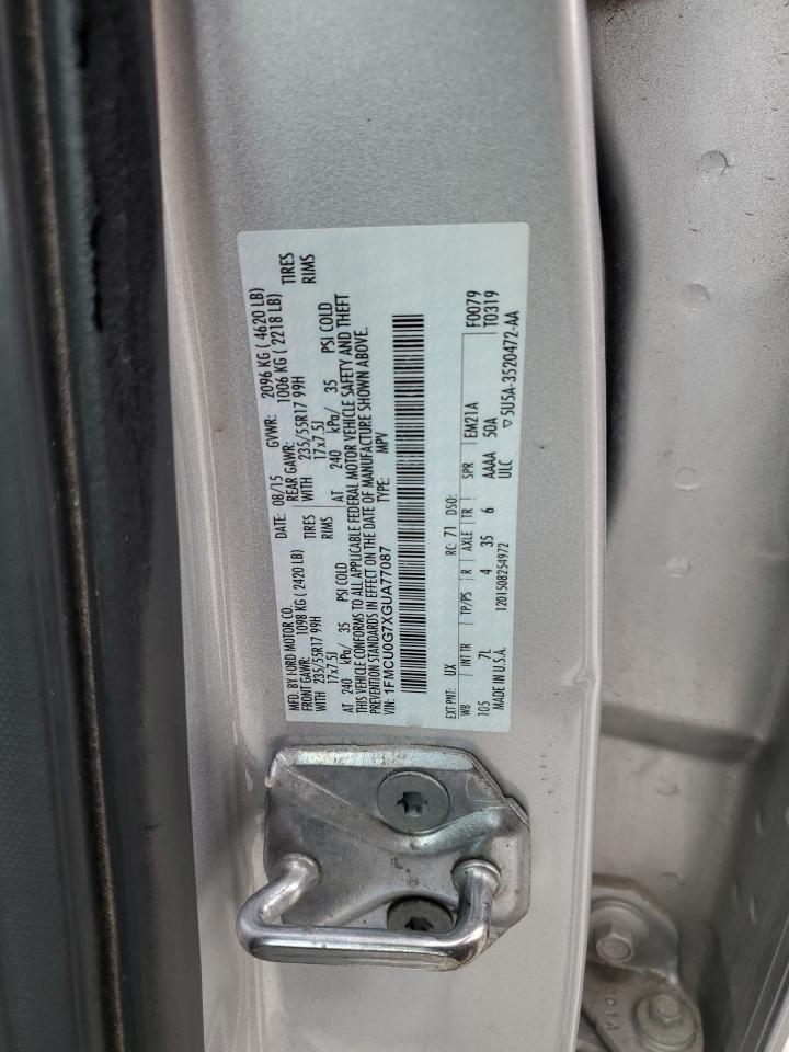 1FMCU0G7XGUA77087 FORD ESCAPE 2016
