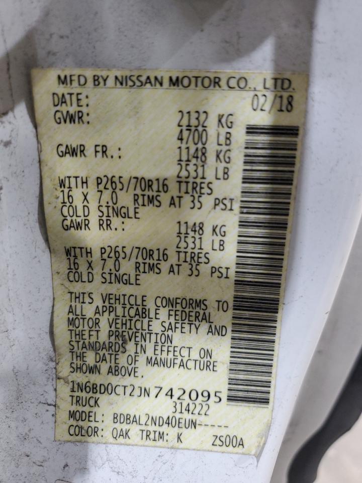 1N6BD0CT2JN742095 NISSAN FRONTIER 2018