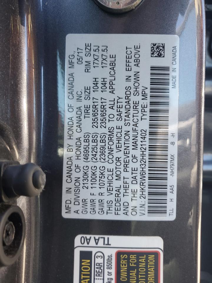 2HKRW6H32HH211402 HONDA CRV 2017