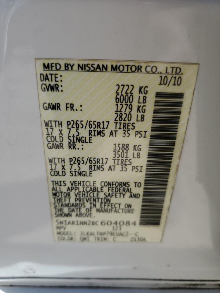 2011 Nissan Pathfinder S VIN: 5N1AR1NN2BC604084 Lot: 48286335