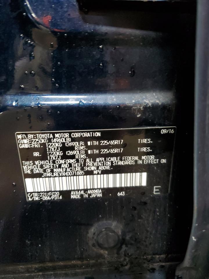JTMRJREVXHD071885 TOYOTA RAV4 2017