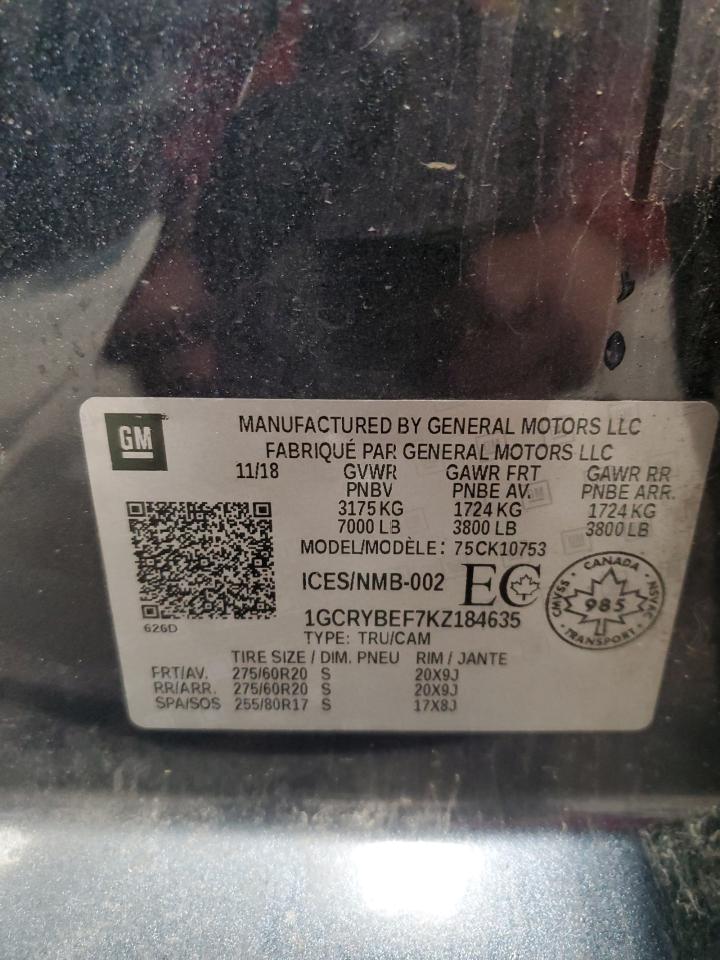 1GCRYBEF7KZ184635 CHEVROLET ALL Models 2019