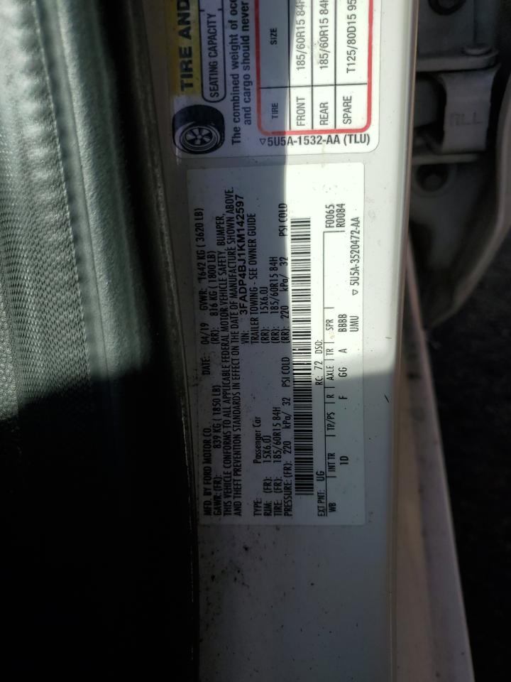 3FADP4BJ1KM142597 FORD FIESTA 2019