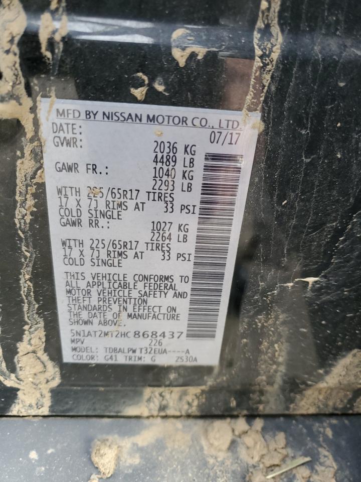 5N1AT2MT2HC868437 NISSAN ROGUE 2017