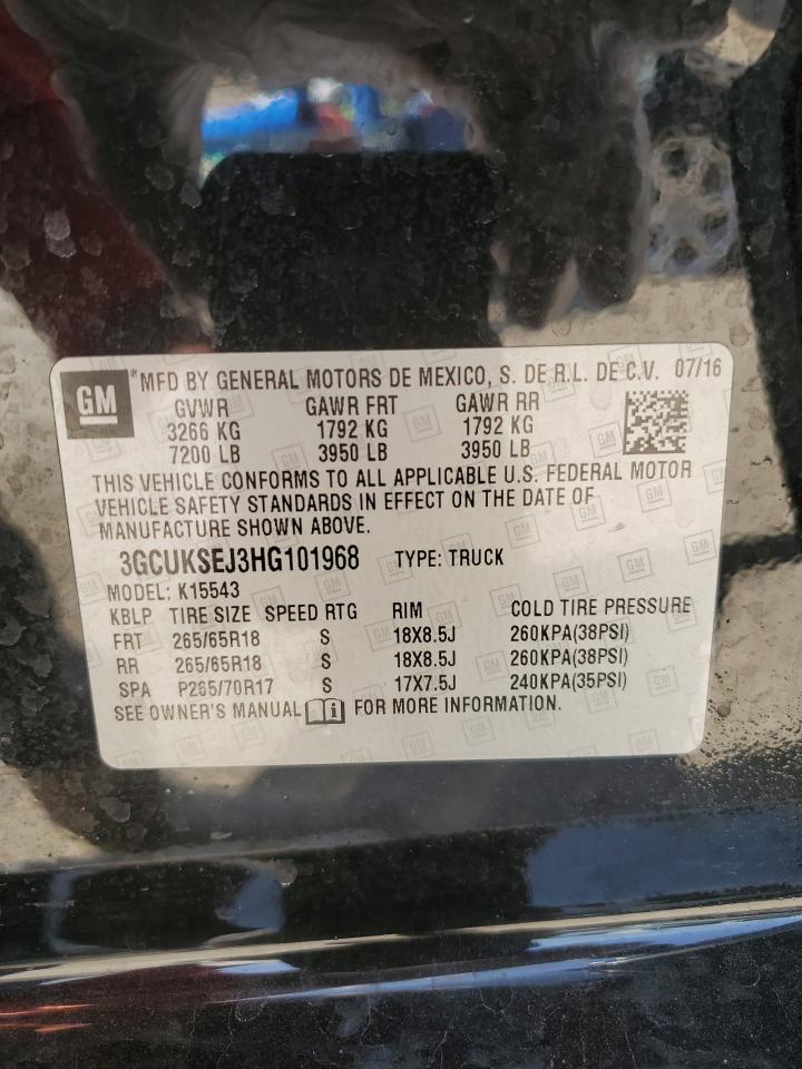 2017 Chevrolet Silverado K1500 Ltz VIN: 3GCUKSEJ3HG101968 Lot: 50472475