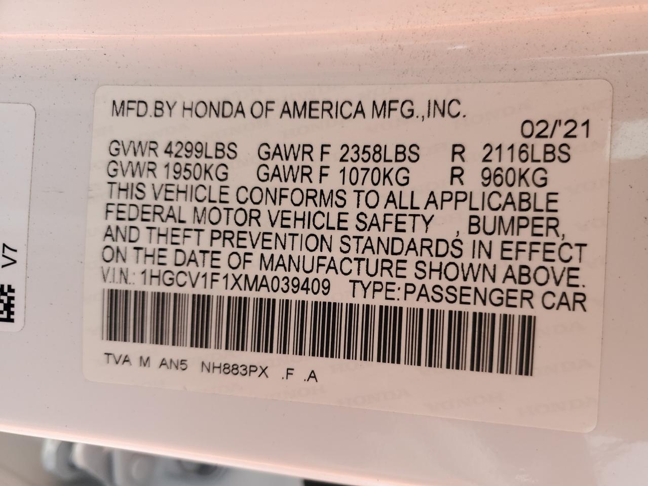 2021 Honda Accord - Image 12