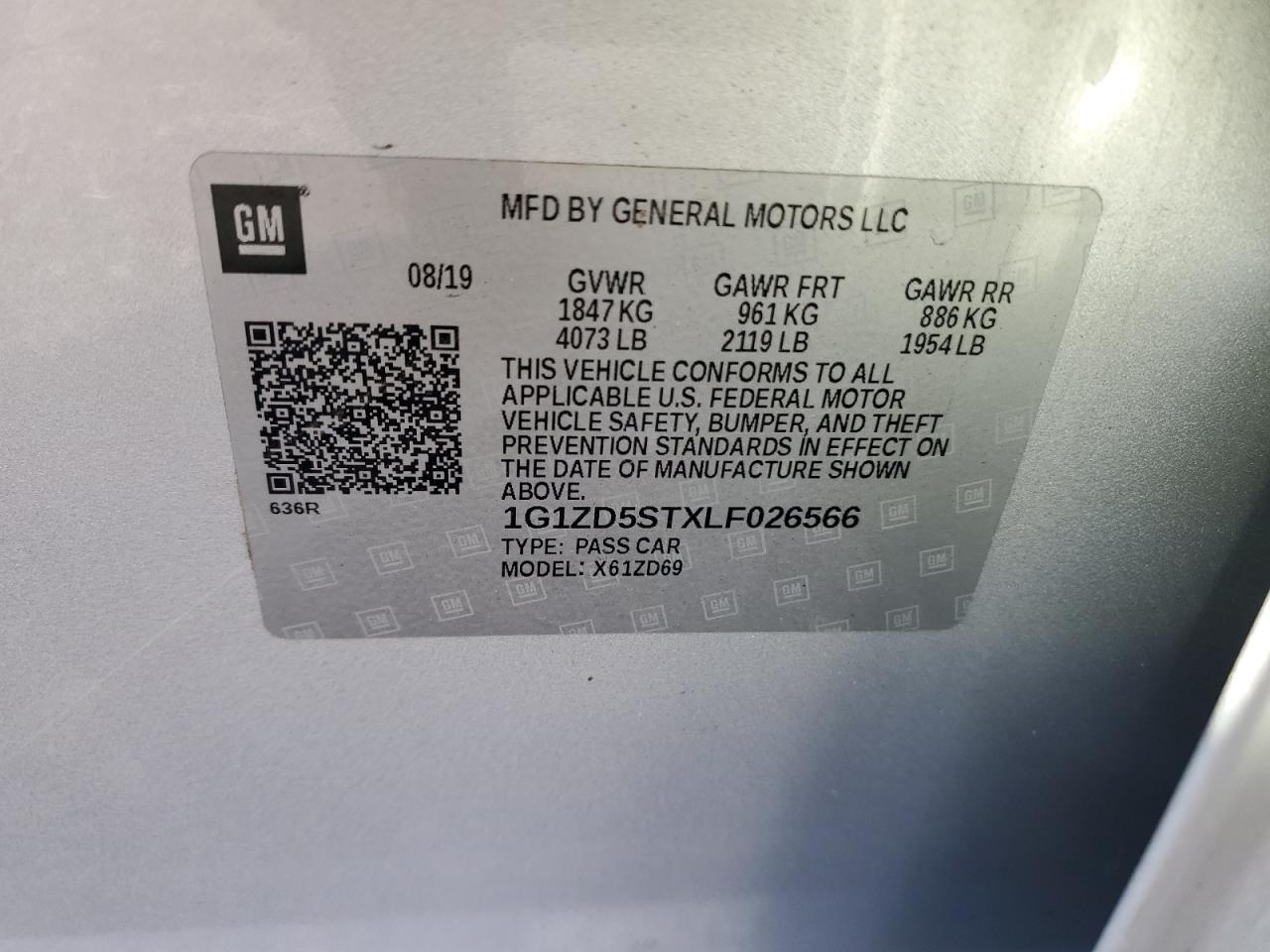 1G1ZD5STXLF026566 CHEVROLET MALIBU 2020