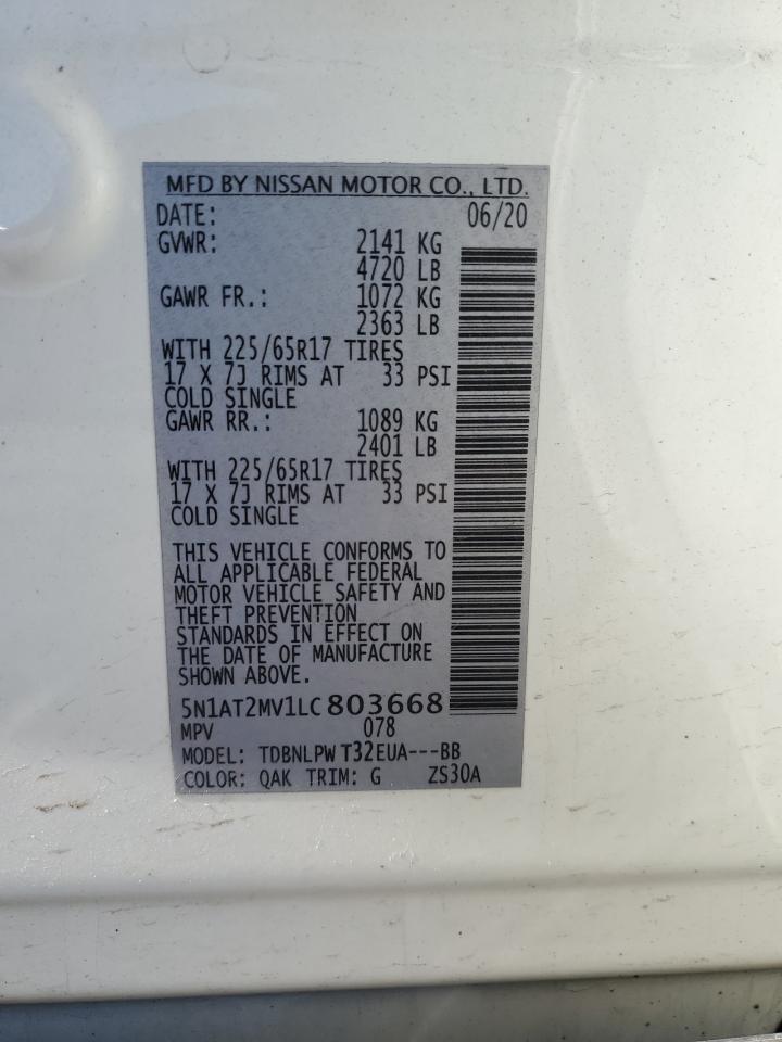 5N1AT2MV1LC803668 NISSAN ROGUE 2020