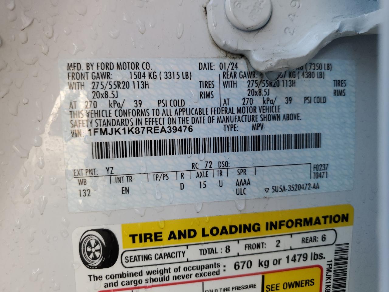 1FMJK1K87REA39476 FORD EXPEDITION 2024
