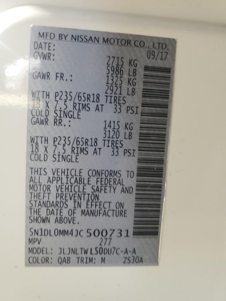 2018 Infiniti Qx60 VIN: 5N1DL0MM4JC500731 Lot: 48015625